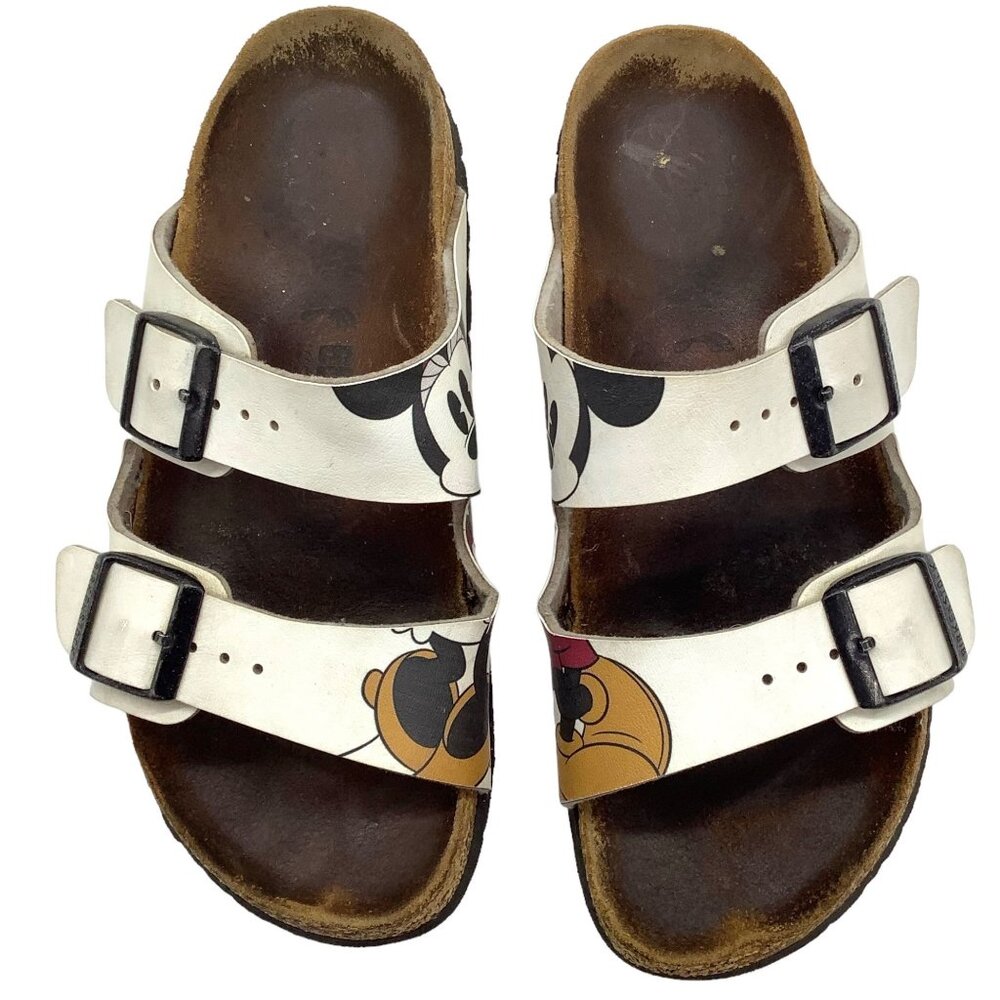Birkenstock Disney Collab Mickey Minnie Print Arizona Birko-Flor Sandals 36 5